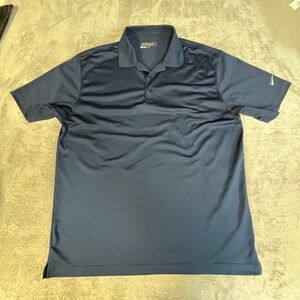 Nike Golf Polo Shirt Mens Large Navy Blue Dri-FIT Tour Performance 358324-419